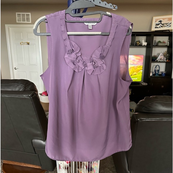 Croft&Barrow sleeveless light burgundy lightweight blouse. Size XL - Picture 1 of 4